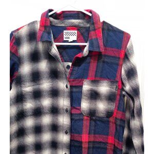 Vans Women's Mixed Plaid Button-Down Flannel Shirt M